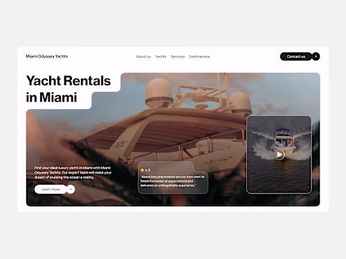 Miami Odyssey Yachts - Yachting Company Landing Page