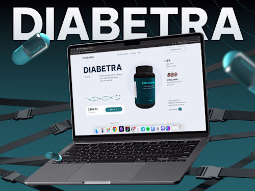 Medical Supplement Landing Page with 3D for Diabetra