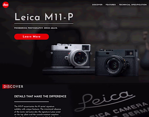 Landing page for Leica M11 - P 