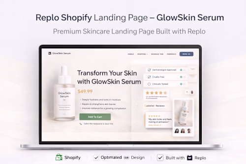 Shopify Skincare Landing Page Built with Replo – GlowSkin