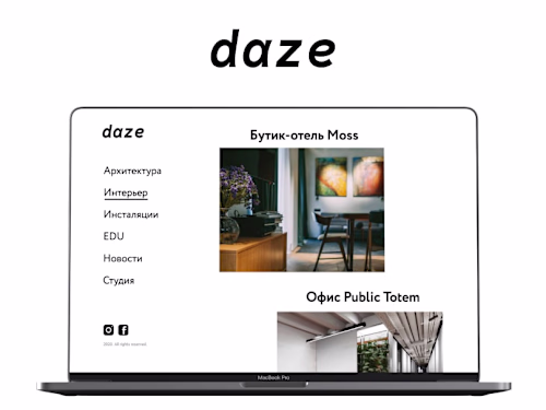 Daze — architectural company website design on Behance