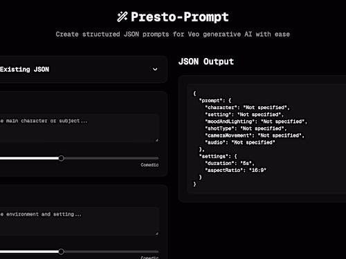 https://prestoprompt.rhizo-solutions.com/ Gen AI Web Design ...