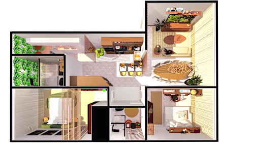 Modern Apartment 3D Floor Plan Project Goal: To create a pho...