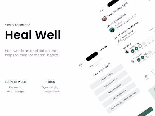 Heal Well Mobile App UX/UI Case Study
