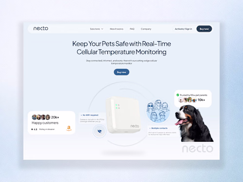 Necto Framer Landing Page Design and Development