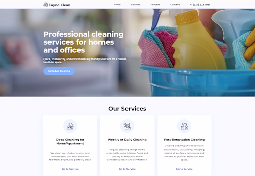 Website project for Faynoclean, a