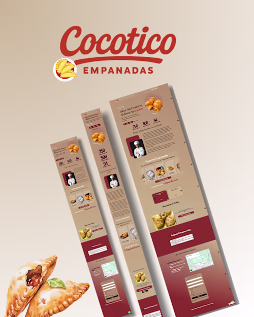 Cocotico Empanadas Landing page