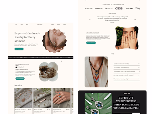 Luna Craft landing page 