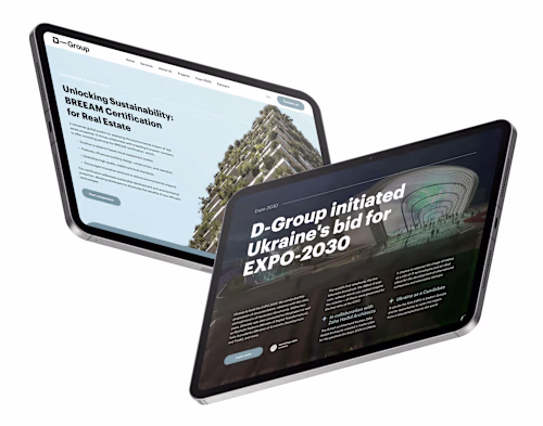 Landing page for developer D-Group