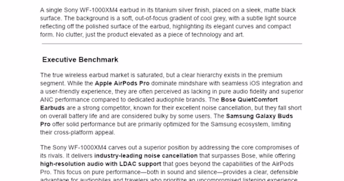 SEO-Optimized Product Copy for Sony Earbuds