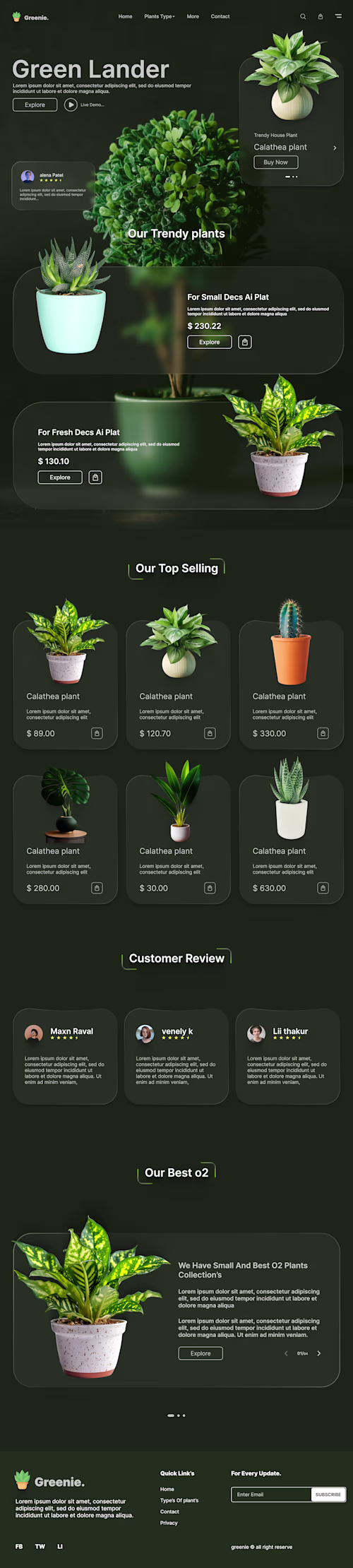 Greenie E-commerce Landing Page Design