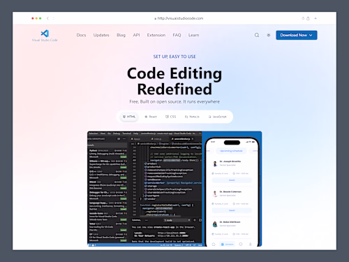 Visual Studio Code Website Redesign