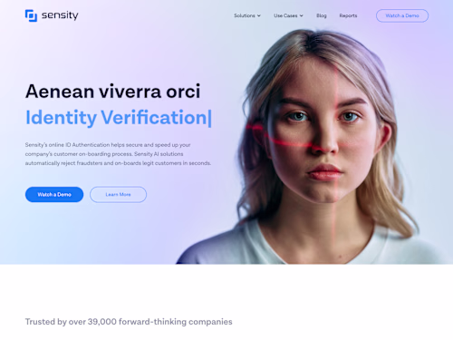 Sensity - AI Identity Verification SaaS Website Design