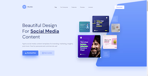 Social Media Content Template Landing Page