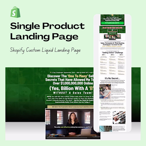 Single Product Shopify Landing Page