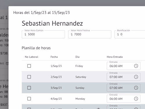 Hourly payroll