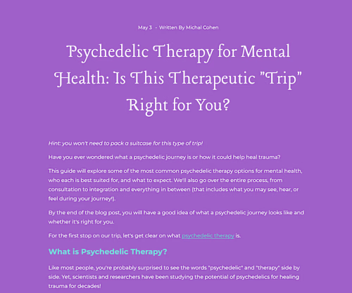 Psychedelic Therapy - Longform SEO Blog