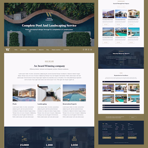 Website design for pools and landscaping services