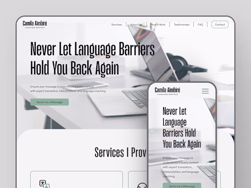Landing Page for Language Service Provider