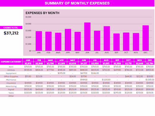 Mindful Spending Expense Inventory Report
