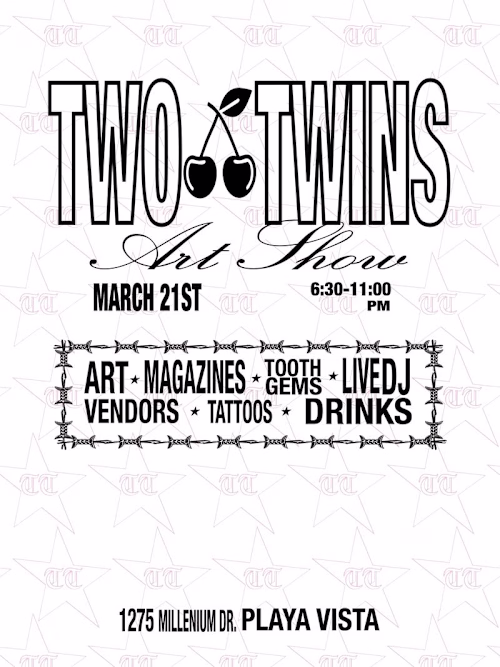 Flyer for @twotwinsvintage