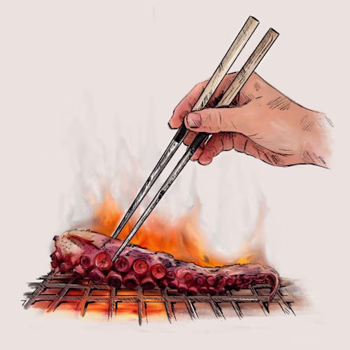 Cultural Fusion: Illustrations for a Japanese-African Restaurant