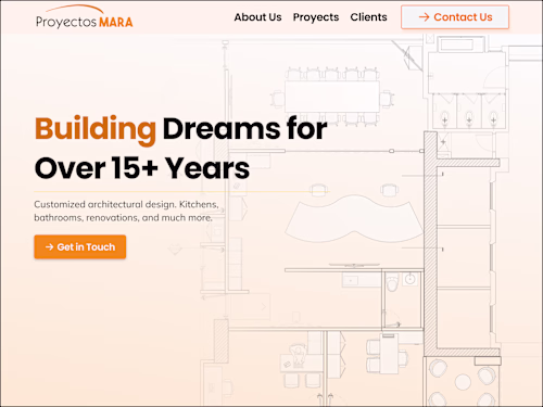 Landing Page Website for Proyectos Mara