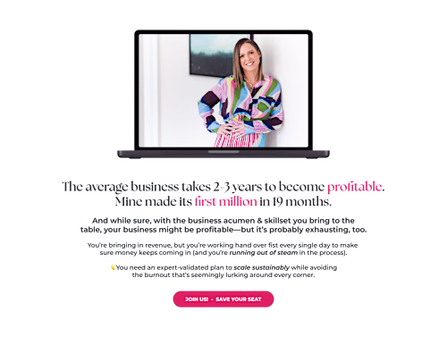 Landing Page Design for Build Grow Scale Accelerator