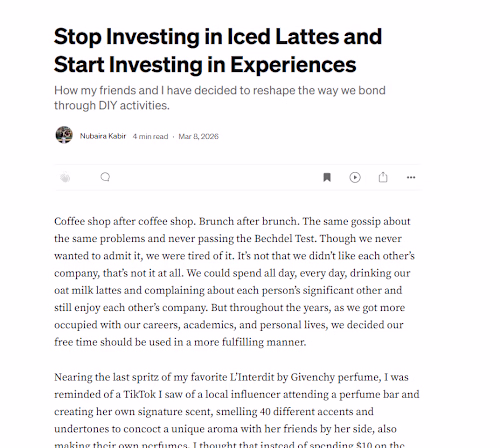 Medium Article -- Stop Investing