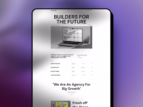 Concept Project For a Creative agency Site