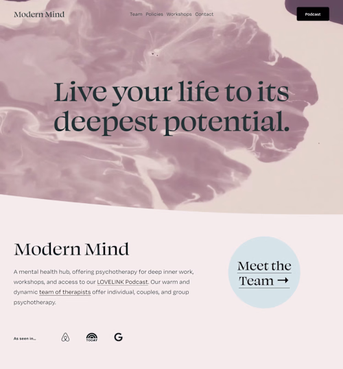 Modern Mind Squarespace Website