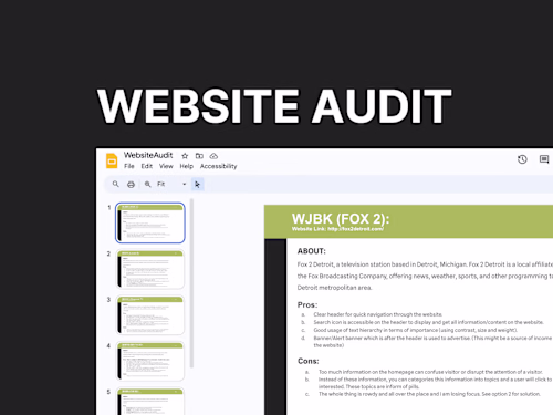 Website UX Audit