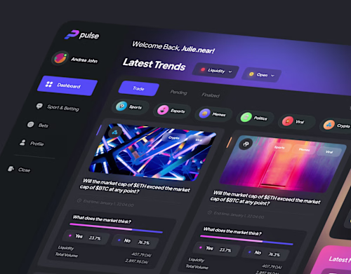 Dashboard Design for DeFi Application