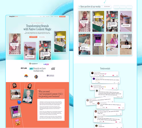 Playful & Pro Landing Page For UGC Content Agency