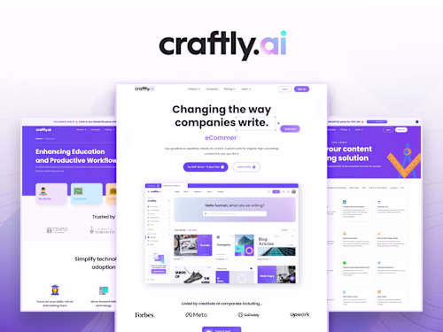 Craftly is an AI-powered copywriting helper that creates uni...