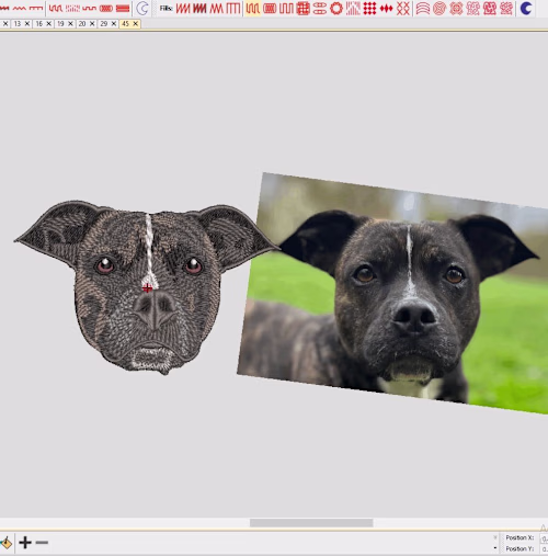 Dogs embroidery digitizing 