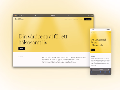 Webflow Development for Atrium Vårdcentral, Medical Clinic