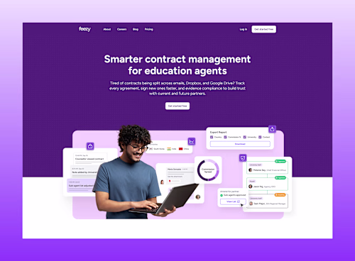 Feezy.io Landing Page Design for Education Agents