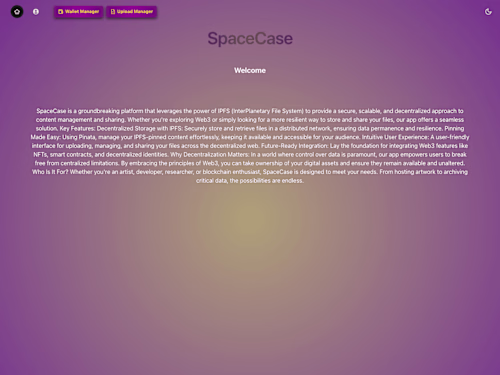 SpaceCase- user friendly storage on blockchain!