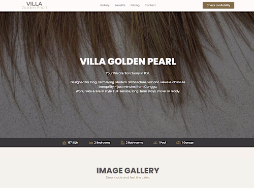 Villa Golden Pearl Website Design