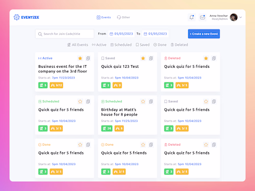 Eventzee - 🎉 Events Dashboard | Desktop App | Ui/Ux Startup