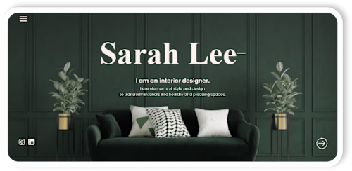 Sarah Lee a portfolio website for an interior designer