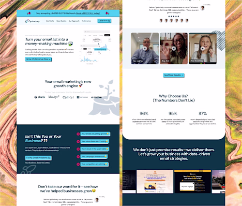 Email Marketing Website Design for Optimizely