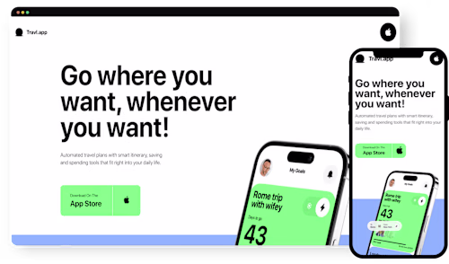 Travl App Landing Page