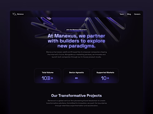 Manexus - Landing Page Design