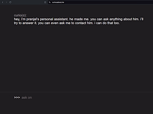 Curio - AI powered portfolio website