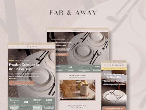 Far & Away | Custom Landing Page using Replo in Shopify