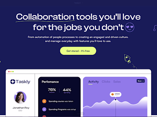 Taskly – Landing Page UI/UX Design