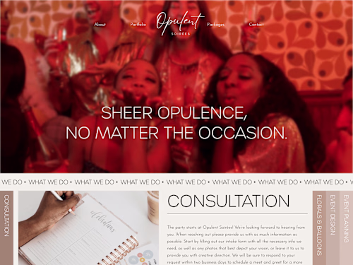 Squarespace Website for an Event Planning Business