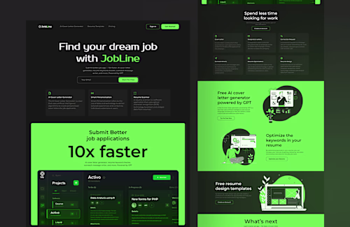 Jobline landing page website design